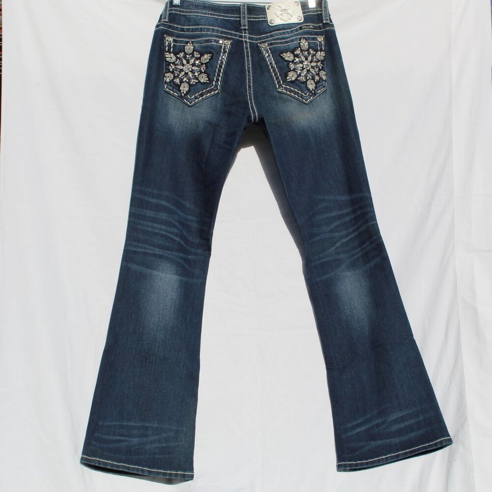 NWT RARE MISS ME SIGNATURE BOOT RHINESTONE LEATHER EMBROIDERED POCKETS SIZE32/34 - Picture 13 of 14